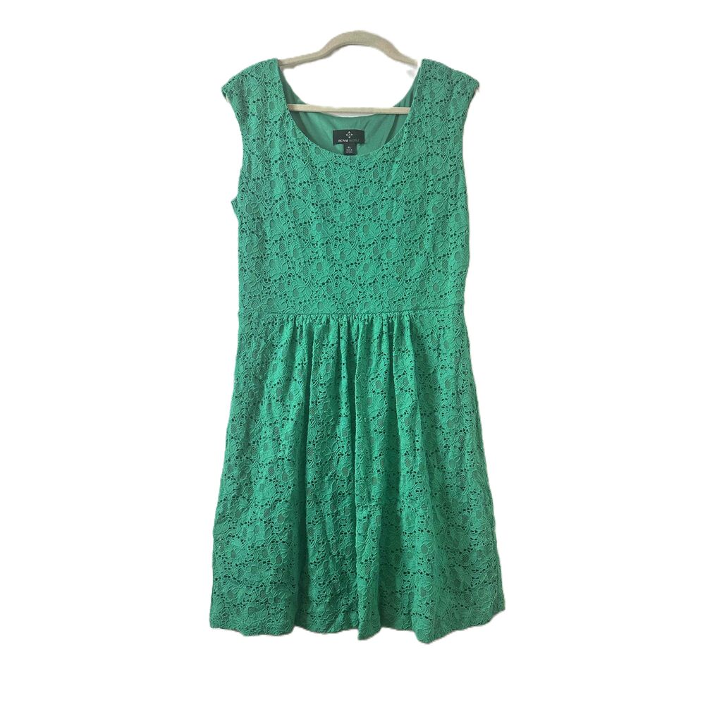 Ronni Nicole Dress Womens Size X-Large Green Lace Lined Sleeveless Knee Length